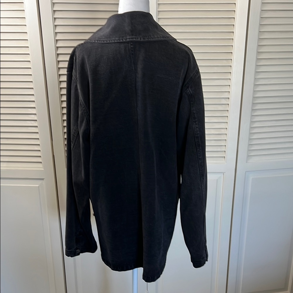 Agolde Black Double-Breasted cotton peacoat Jacket LG - Picture 5 of 12